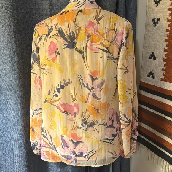 CeCe Blush Multiprint Blouse NWT - Picture 4 of 7